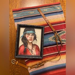 Linea Pelle Collection tan narrow leather belt